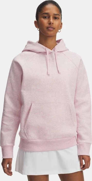 Under Armour Rival+ Fleece Hoodie prime pink light heather/prime pink (Damen)