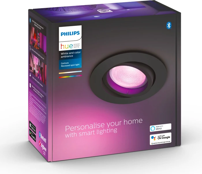 Philips Hue White and Color Ambiance Centura Einbauleuchte rund schwarz