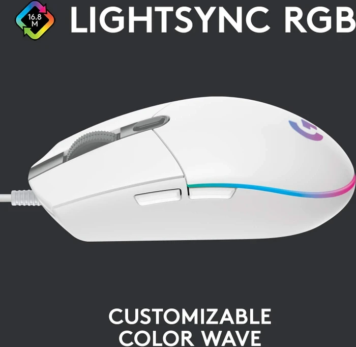 Logitech G203/G102 Lightsync weiß, USB