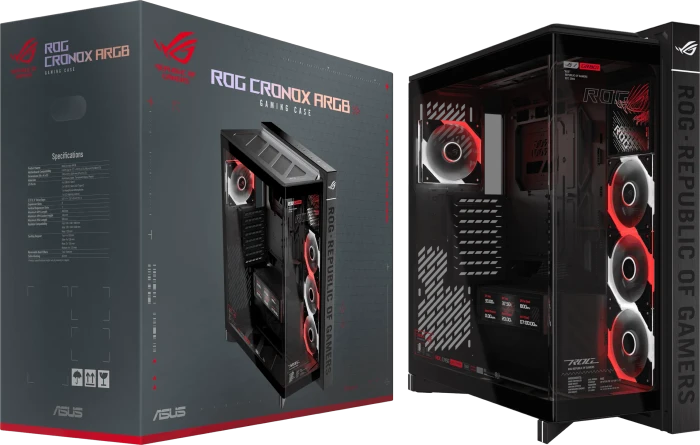 ASUS ROG Cronox GR801 Curve TG ARGB Black, Glasfenster