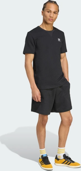 adidas Trefoil Essentials Waffle T-Shirt kurzarm schwarz/weiß (Herren)