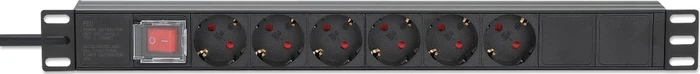 Intellinet 19" Steckdosenleiste, 1HE, 6-fach, 250V, 2m (714914) – Bild 3 von 7