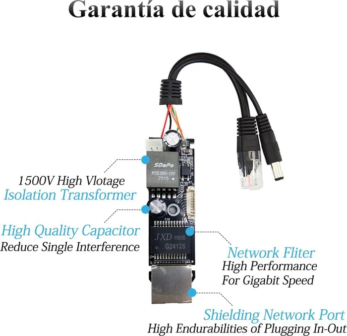 Revotech Desktop Gigabit PoE-Splitter, 2x RJ-45, PoE+ PD