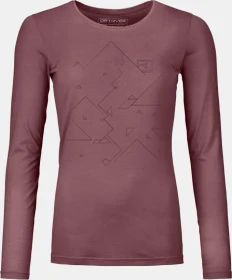 Ortovox 185 Merino Tangram Funktionsshirt langarm mountain rose (Damen)
