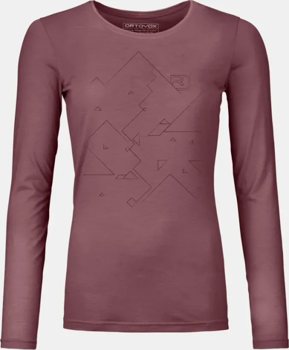 Ortovox 185 Merino Tangram Funktionsshirt langarm mountain rose (Damen)