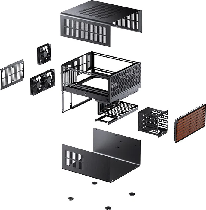 Jonsbo N5 Black, schwarz/braun
