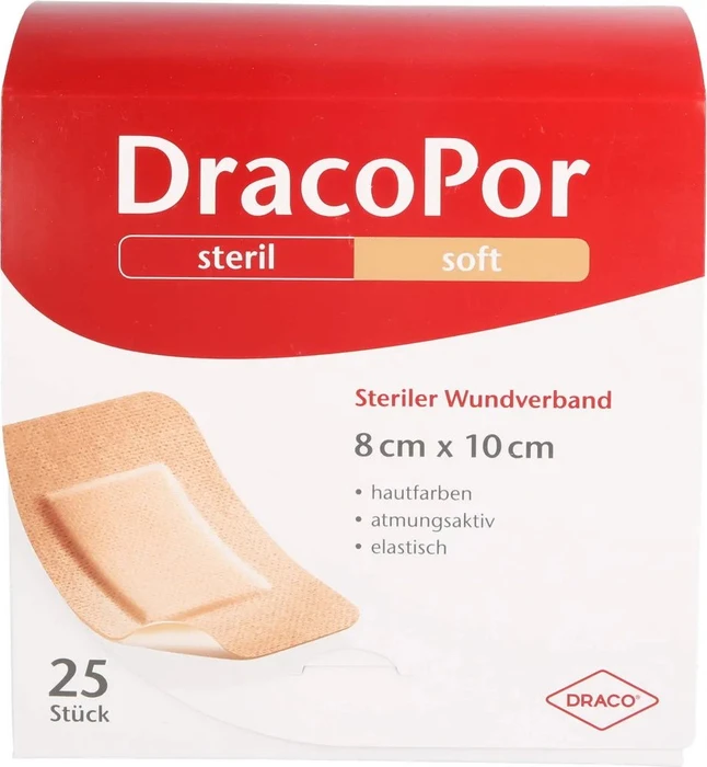 Dr. Ausbüttel DracoPor Soft steriler Wundverband hautfarben, 8 x 10cm, 25 Stück