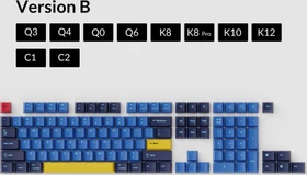 Keychron OEM Dye-Sub Keycap-Set Beach - Version B, Kunststoff (PBT), Beach, blau/gelb, 114 Tasten, ANSI-US