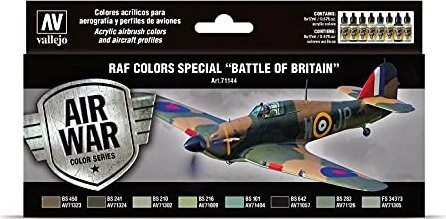 Vallejo Model Air Air War Color Series WWII RAF & FAA Special Battle of Britain Farbset, 8-tlg.