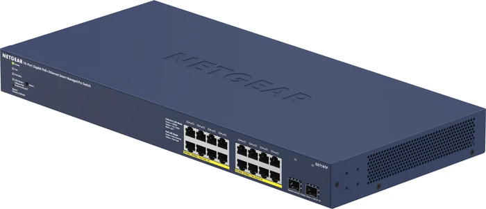 Netgear ProSAFE GS700 Rackmount Gigabit Smart Switch, 16x RJ-45, 2x SFP, 180W PoE+