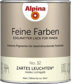 Alpina Farben Feine Farben Lack No. 32 innen Zartesleuchtenlichtgelb edelmatt, 750ml