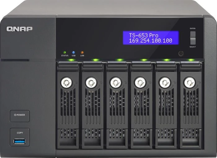 QNAP Turbo Station TS-653 Pro, 2GB RAM, 4x RJ-45 1000Base-T, 3x USB-A 3.0