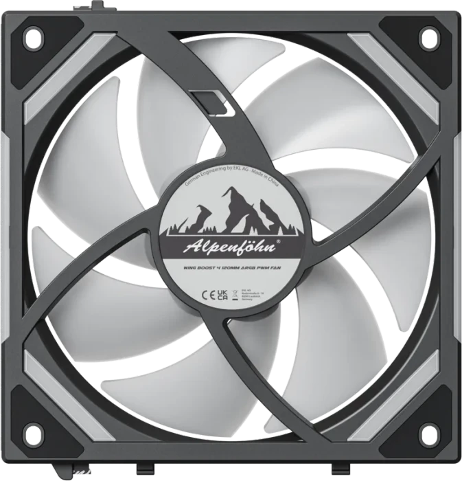 Alpenföhn Wing Boost 4 Reverse, schwarz, 120mm