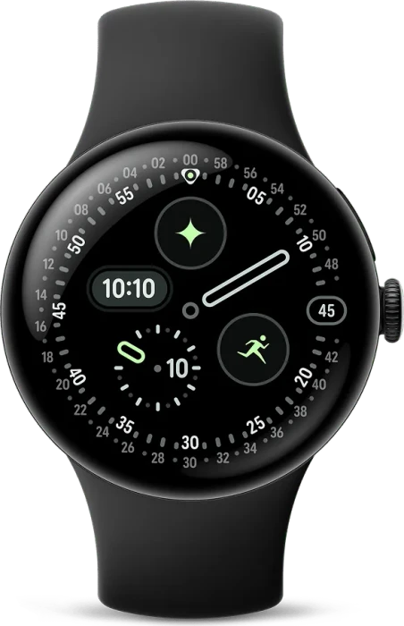 Google Pixel Watch 4 (LTE) 41mm Matte Black mit Sportarmband Obsidian