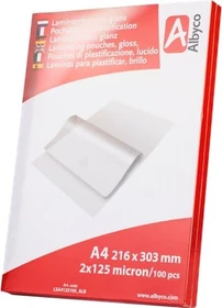 Albyco Laminierfolien, A4, 2x 125µm, glänzend, 100 Stück