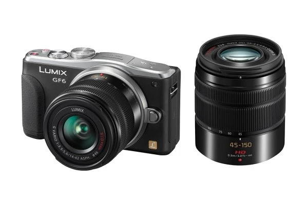 Panasonic Lumix DMC-GF6 schwarz mit Objektiv Lumix G Vario 14-42mm 3.5-5.6 ASPH OIS und Lumix G Vario 45-150mm 4.0-5.6 OIS