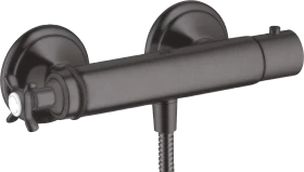 Hansgrohe Axor Montreux Brausethermostat Aufputz mit Kreuzgriff brushed black chrome