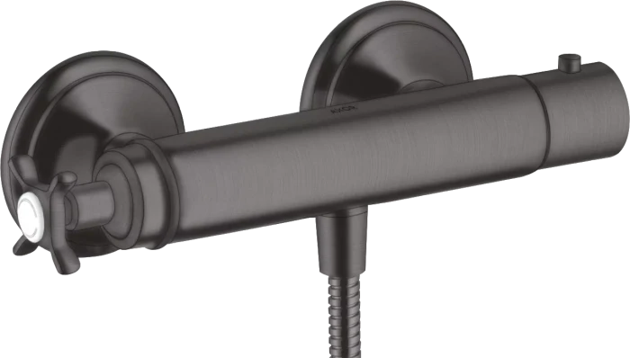 Hansgrohe Axor Montreux Brausethermostat Aufputz mit Kreuzgriff brushed black chrome