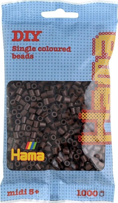Hama midi Beutel mit Perlen 1000 Stück braun