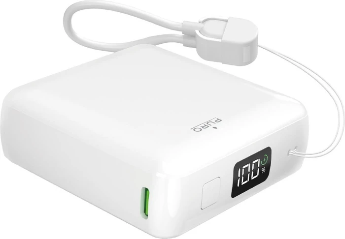 Puro Powerbank mit USB-C-Kabel 10000mAh weiß