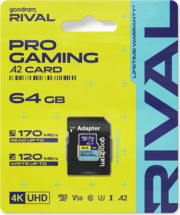 goodram RIVAL M2AA R170/W120 64GB Kit, UHS-I U3, A2, Class 10