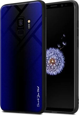 Cadorabo TPU gestreiftes Glas Cover für Sasmung Galaxy S9 violett