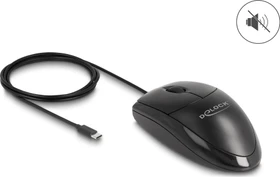 DeLOCK Optical Silent Mouse, schwarz, USB-C (12114)
