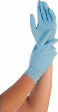 Franz Mensch Hygostar Nitril Safe Premium Einweghandschuhe L blau, 100 Stück