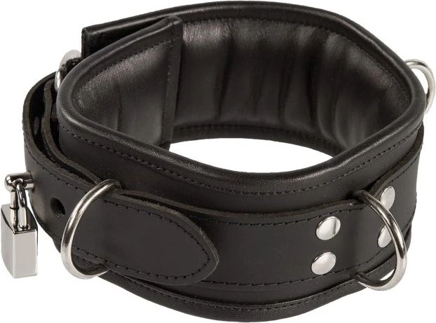 McPopp Abschließbares Halsband, Weich Gepolstert L/XL schwarz