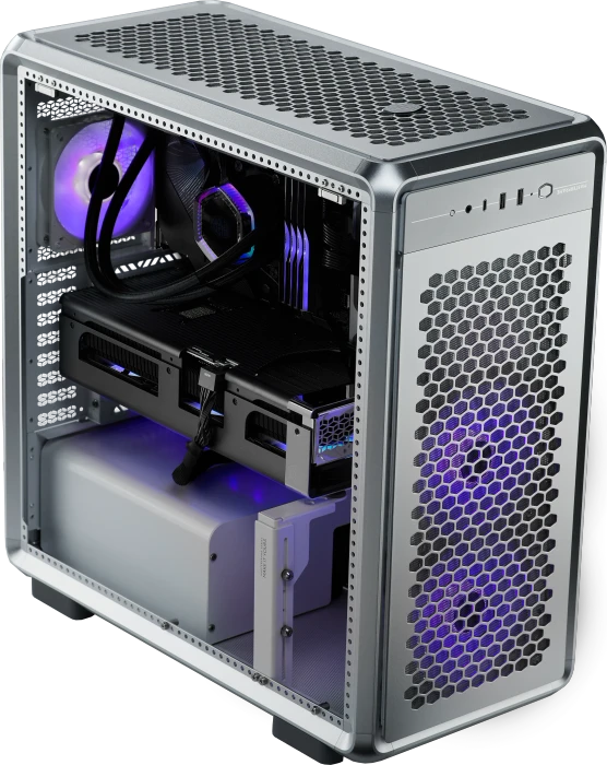 Cooler Master MasterFrame 600, silber, Glasfenster