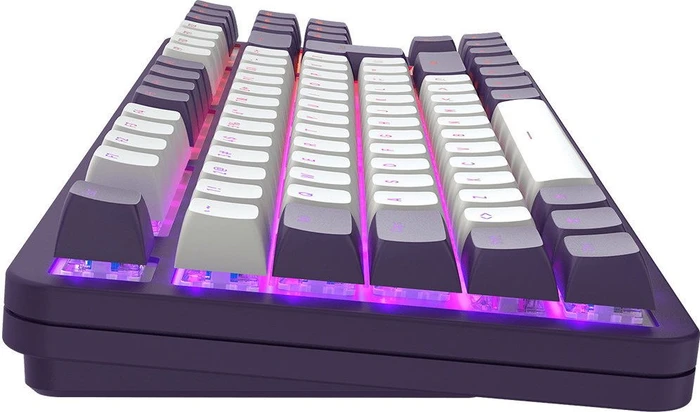 Dark Project ALU87A Violet Gaming Keyboard, weiß/violett, LEDs RGB, g3ms Sapphire, USB, DE