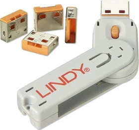 Lindy USB Portblocker, orange, 4er-Pack