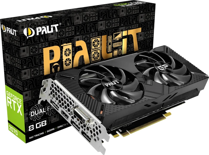 Palit GeForce RTX 2070 Dual V1, 8GB GDDR6, DVI, HDMI, 3x DP