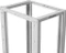 Lanberg Open Rack Series 19" Open Frame Rack 22HE, 4-Pfosten, mit Rollen, Flat Pack, tiefenverstellbar, 550-790mm, RAL 7035, 1000mm tief Vorschaubild