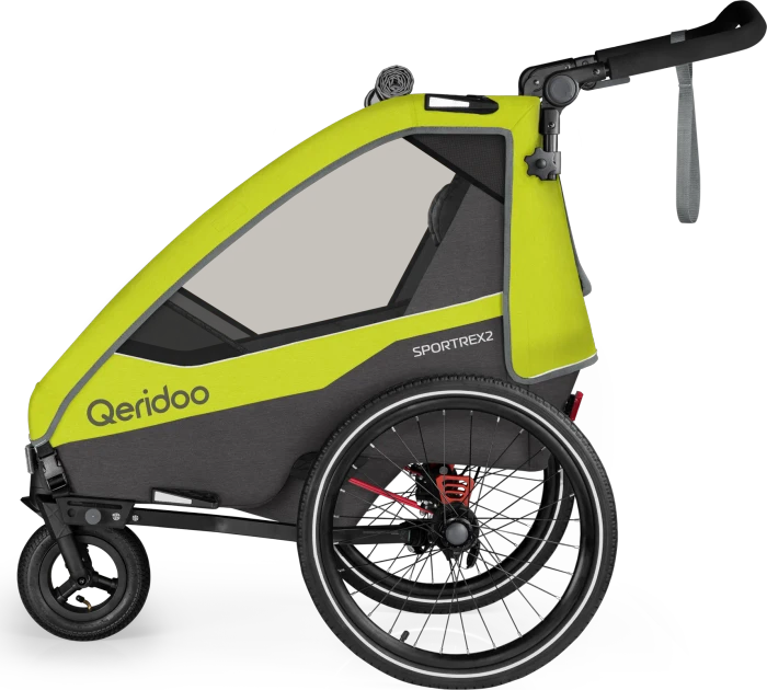 Qeridoo Sportrex 2 Fahrradanhänger lime green (Modell 2023)