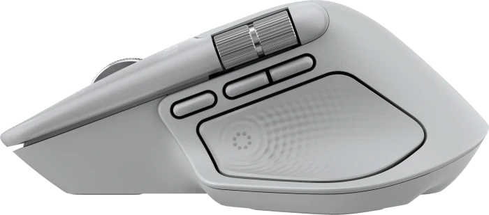 Logitech MX Master 4 Combo for Mac, White Silver, hellgrau, Logi Bolt, USB/Bluetooth, DE