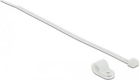 DeLOCK Befestigungsschelle 9.5mm mit Kabelbinder, 4.8mm, 200mm, weiß, 10 Stück