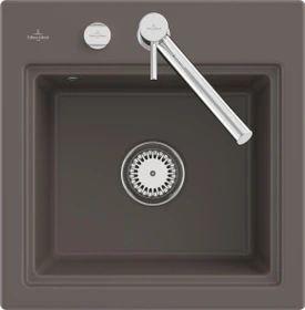 Villeroy & Boch Subway Style 50 S Einbau Becken mittig mit Ablauffernbedienung timber