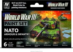 Vallejo Model Color World War III Wargames Color Series NATO Armour & Infantry Farbset, 8-tlg.
