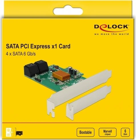 DeLOCK 4x SATA 6Gb/s, PCIe 2.0 x1