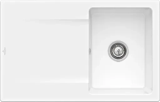 Villeroy & Boch Siluet Flat 780x490mm Einbau Becken reversibel mit Ablauffernbedienung snow white