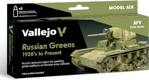 Vallejo Model Air afv Color Series 1928's to Present Russian Greens Farbset, 8-tlg.