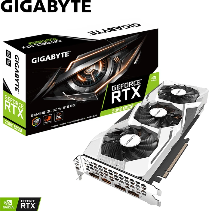 GIGABYTE GeForce RTX 2060 SUPER Gaming OC 3X White 8G (Rev. 2.0), 8GB GDDR6, HDMI, 3x DP