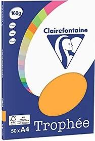 Clairefontaine Trophée Universalpapier matt mandarine, A4, 160g/m², 100 Blatt