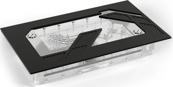 Alphacool Apex Distro Plate Dark Base Pro 901 Black mit D5 Apex Pumpe, schwarz, Verteilerplatte