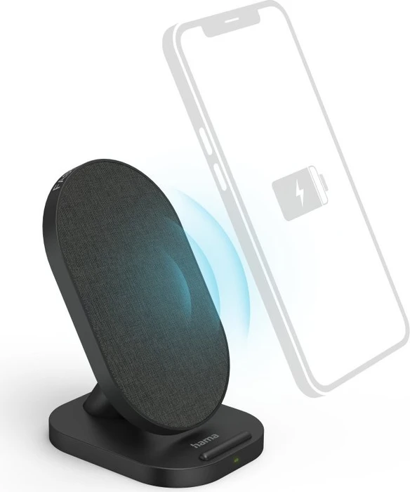 Hama Wireless Charger QI-FC10S-Fab 10W kabellose Smartphone-Ladestation schwarz