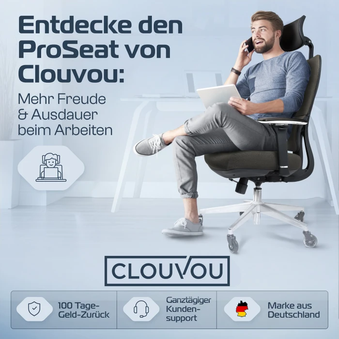 Clouvou ProSeat Bürostuhl, anthrazit