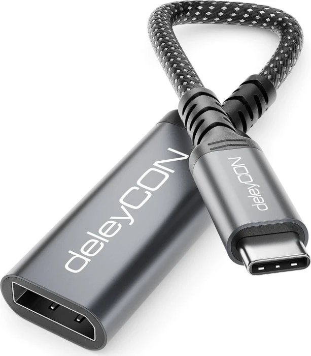 deleyCON Adapterkabel USB-C [Stecker] zu DisplayPort 1.2 [Buchse]