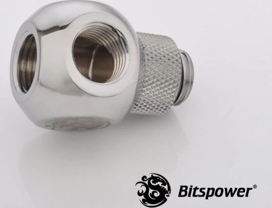 Bitspower TII Adapter G1/4" auf 3x G1/4" drehbar glänzend silber