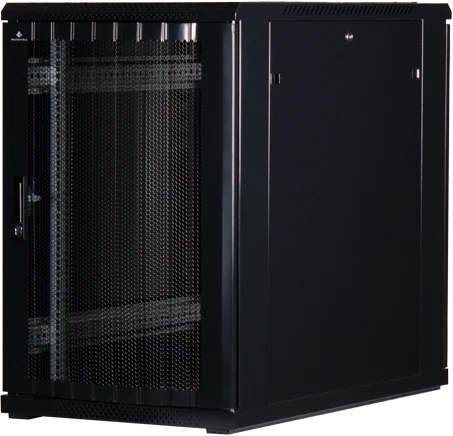 Rockstable 19" Serverschrank 18HE, Gitternetztür, IP2X, schwarz, 1000mm tief